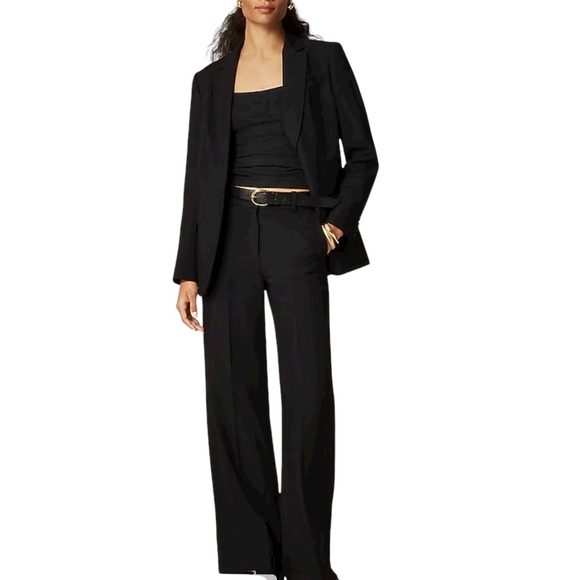 J. Crew Pants - J. Crew Elegant Alexander wide-leg trousers pants in luster canvas NWT 4 Black